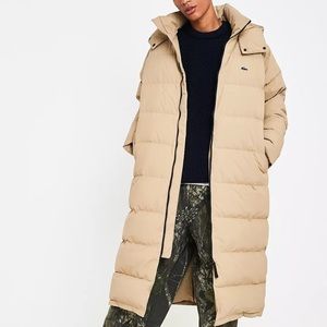 Lacoste live long line down puffer coat in black